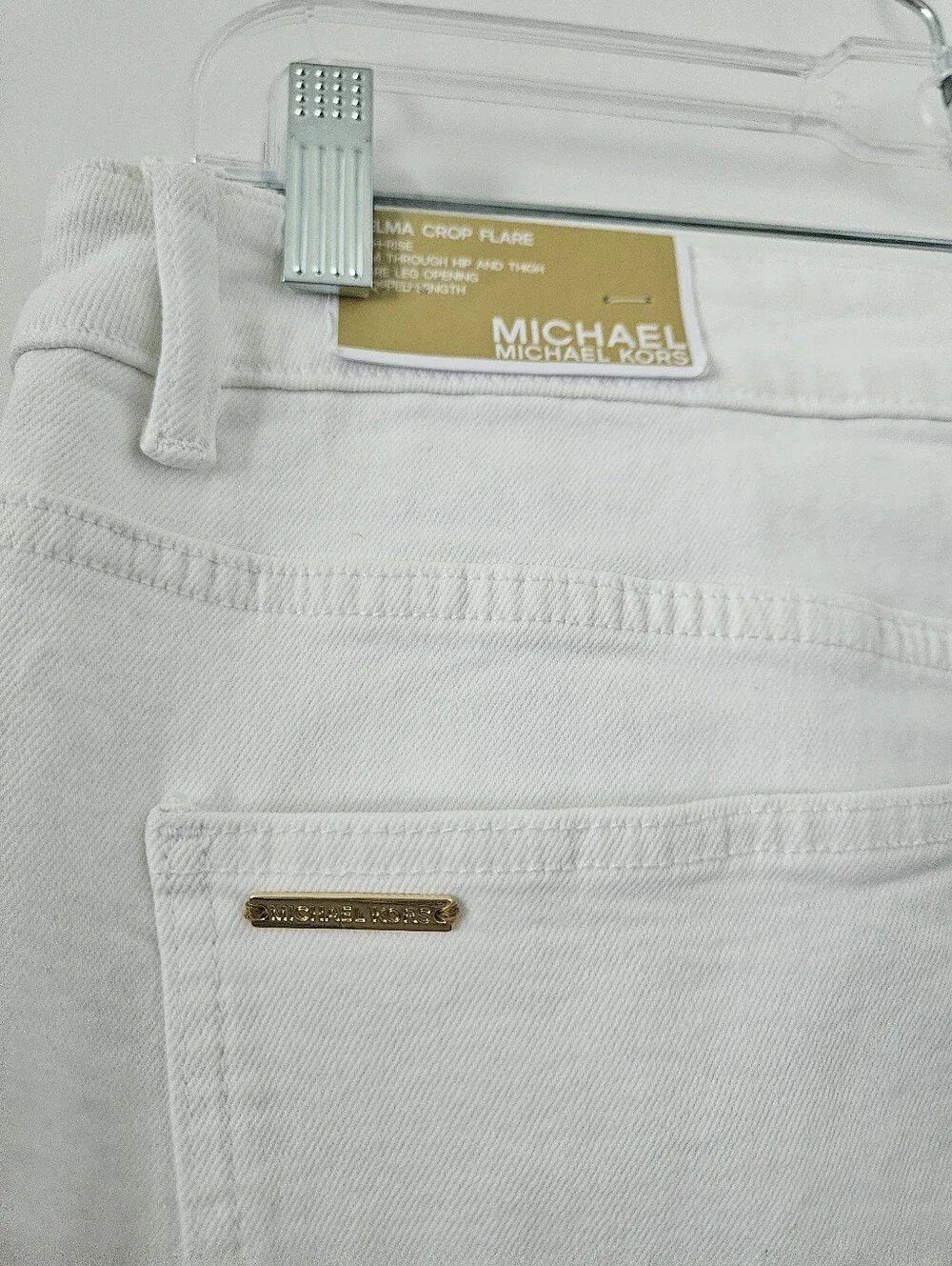 NWT Michael Kors White Selma Flared Jeams Size 14 , 25